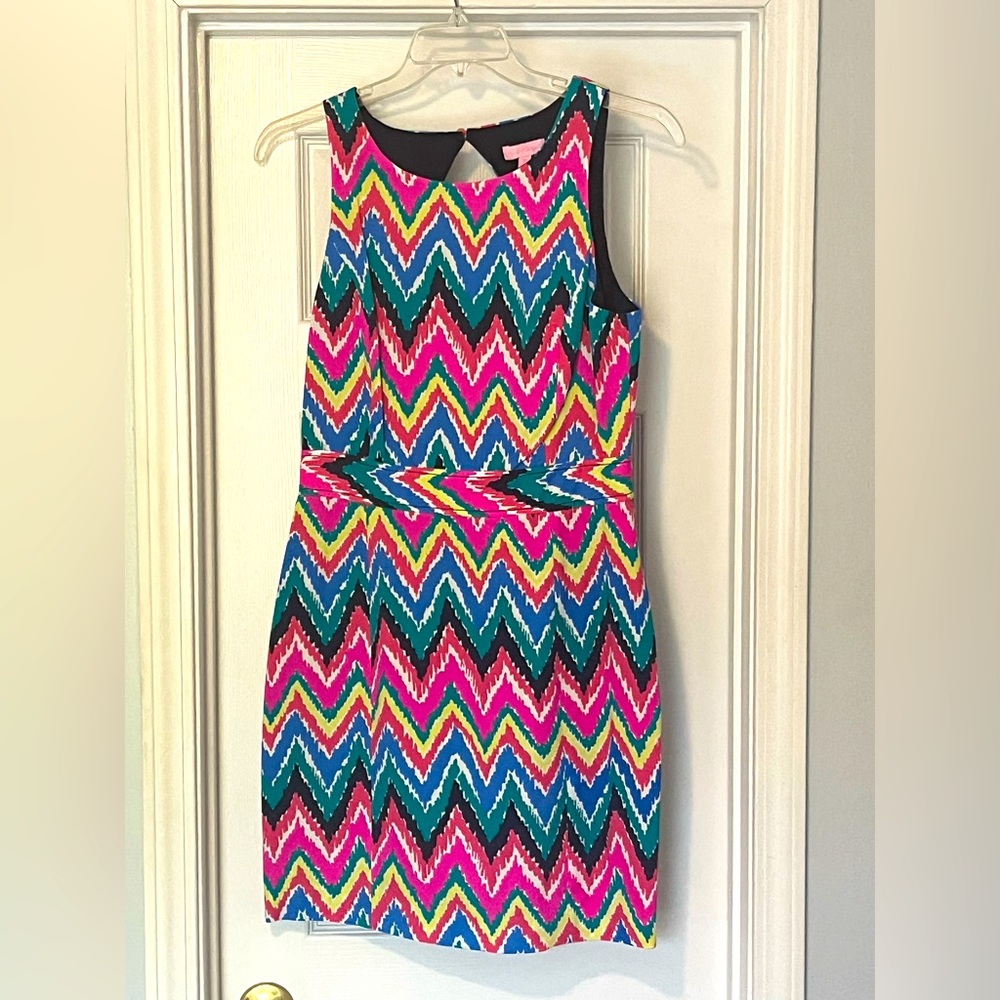 Lilly Pulitzer Dress Hearts A Flutter Kirkland Chevron Print Dress 58712